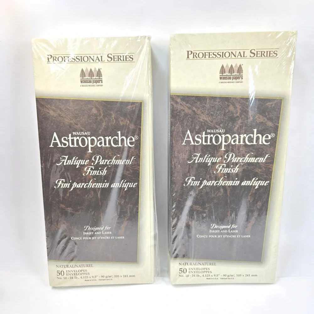 Wausau Astroparche Natural Antique Parchment No 10 Envelopes 24lb 100 Count